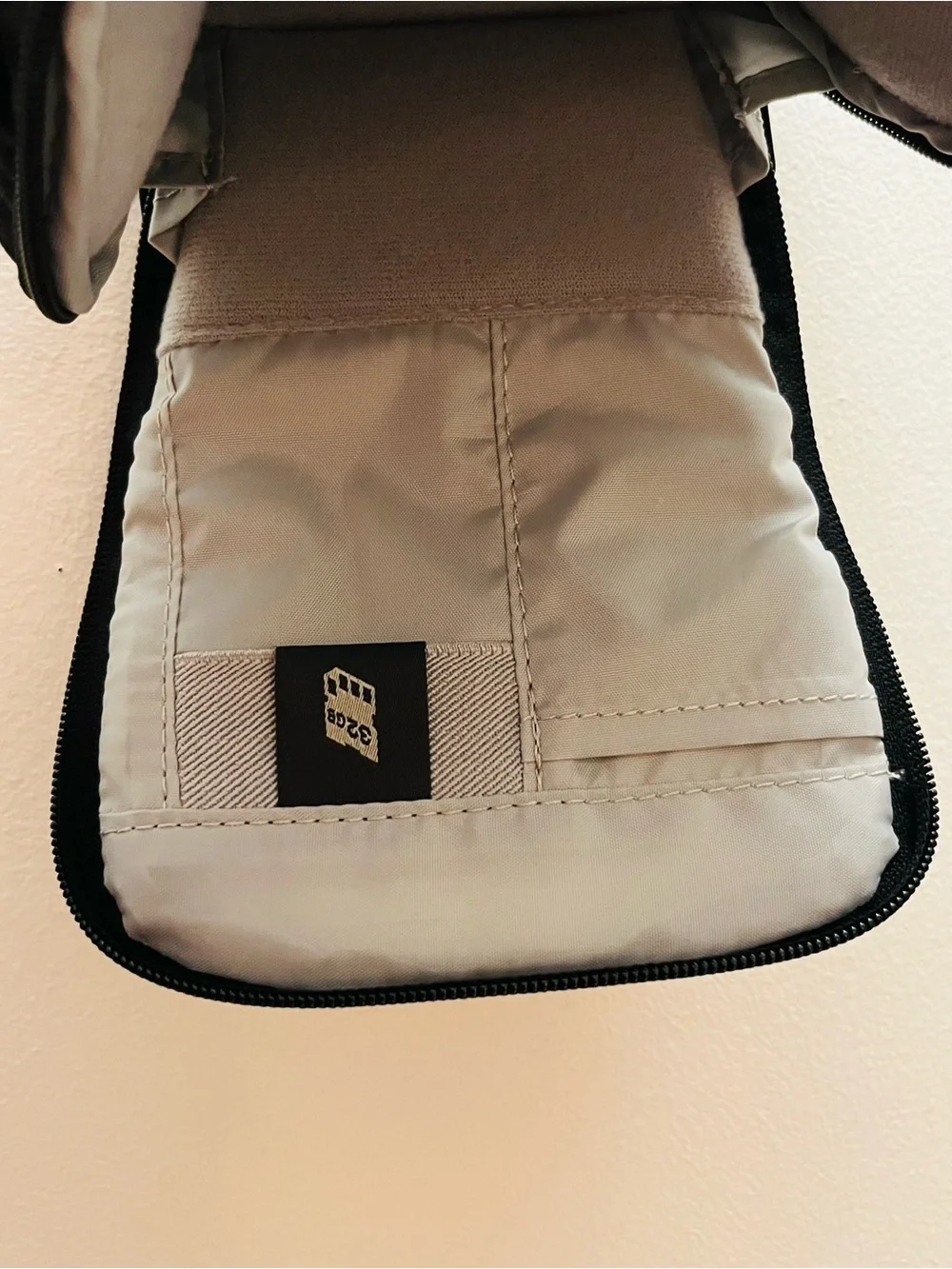 Padded Small Camera Insert in Light Gray with Beige Interior